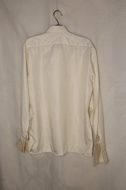 70s Off white dagger collar dress shirt