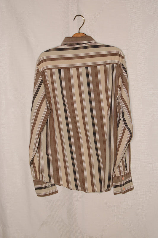 90s Brown striped shirt