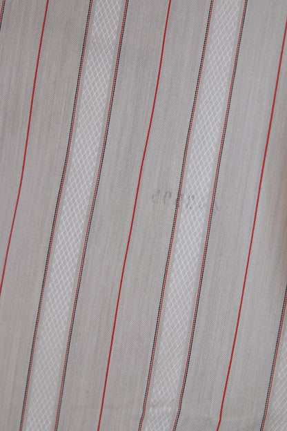 70s White striped dagger collar shirt