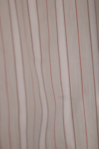 70s White striped dagger collar shirt