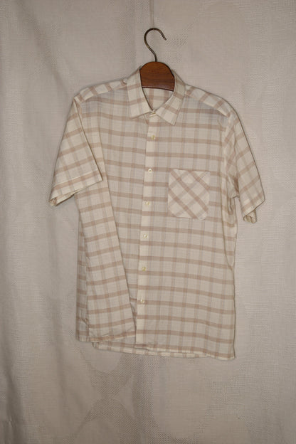 70s Off-white plaid shirt