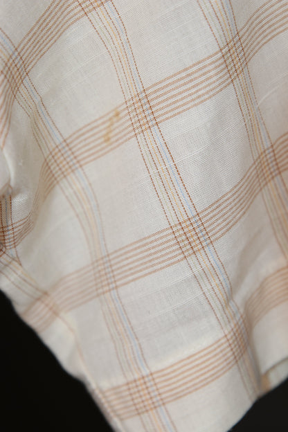 70s Off-white plaid shirt