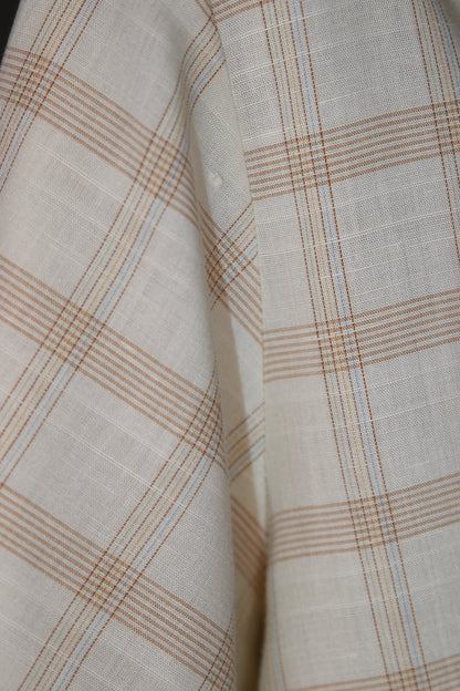70s Off-white plaid shirt