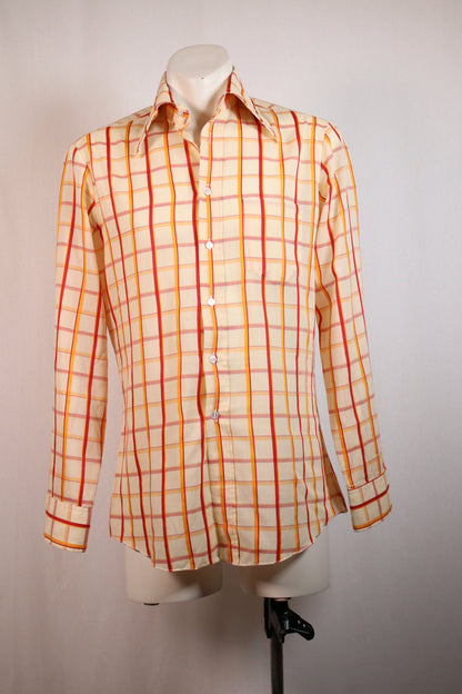 70s grid patterned shirt