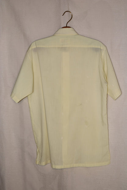 70s Light yellow embroidered shirt