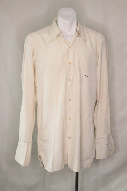 70s off-white silk shirt