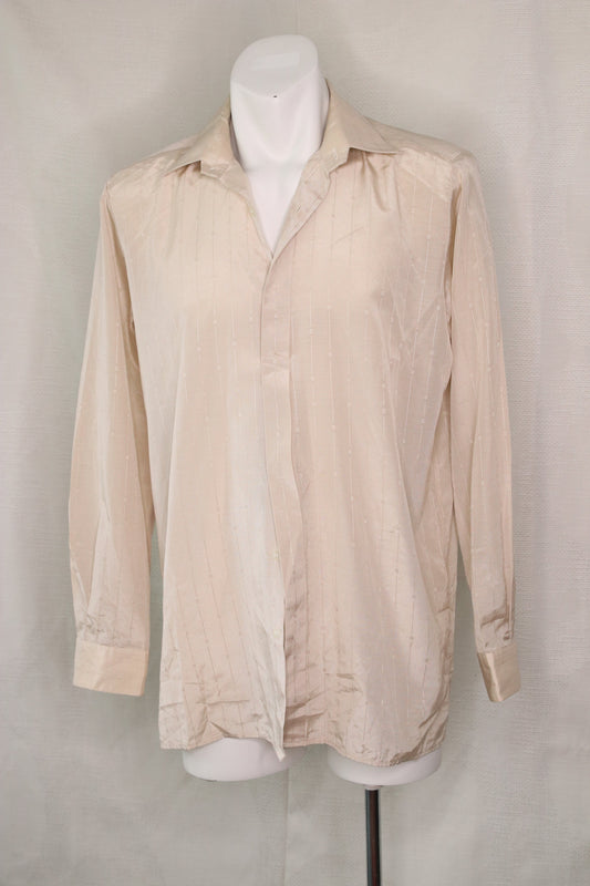 70s off-white line patterned shirt