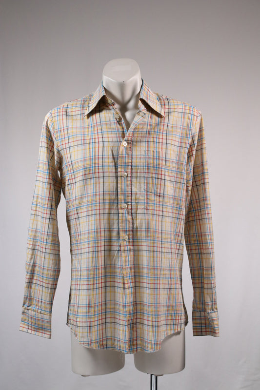 90s multi-colour grid pattern shirt