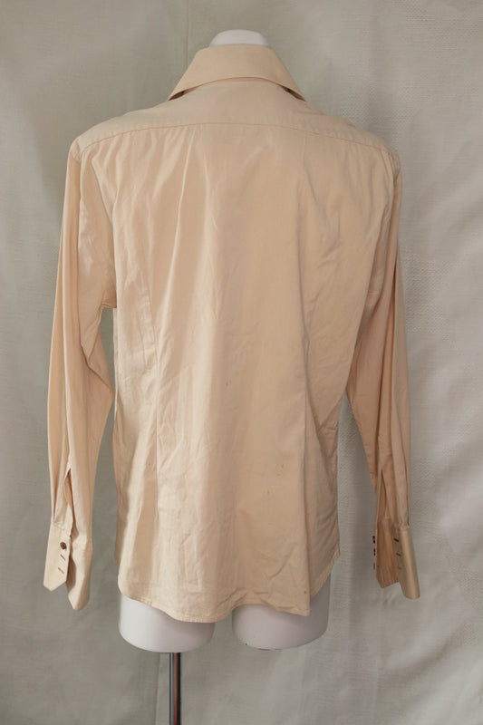 70s beige shirt with dagger collar