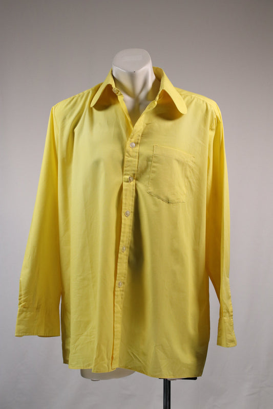 70s yellow rounded collar shirt