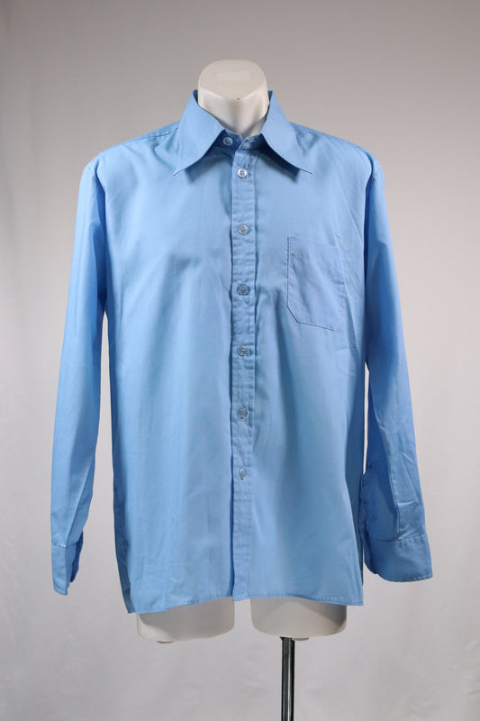 70s blue dagger collar shirt