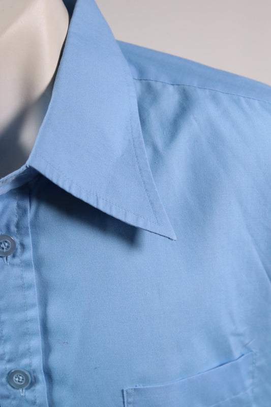 70s blue dagger collar shirt