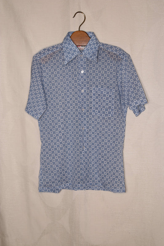 70s Blue patterned shirt