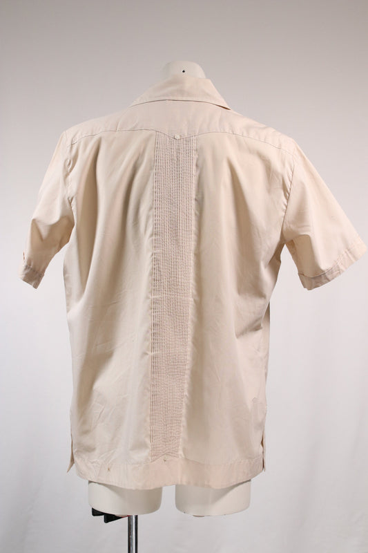 70s beige embroidered shirt
