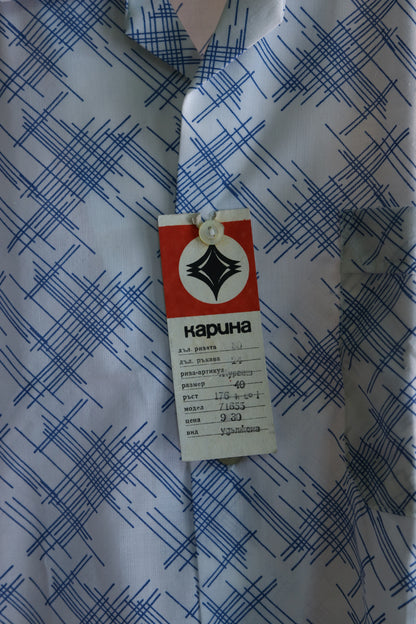1987 Patterned Yugoslavian mens shirt