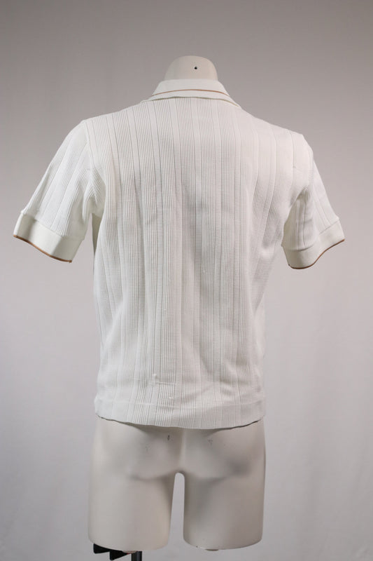 70s white polo with beige accents