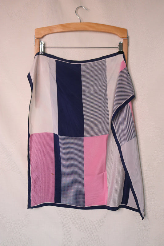 Silk abstract patterned scarf