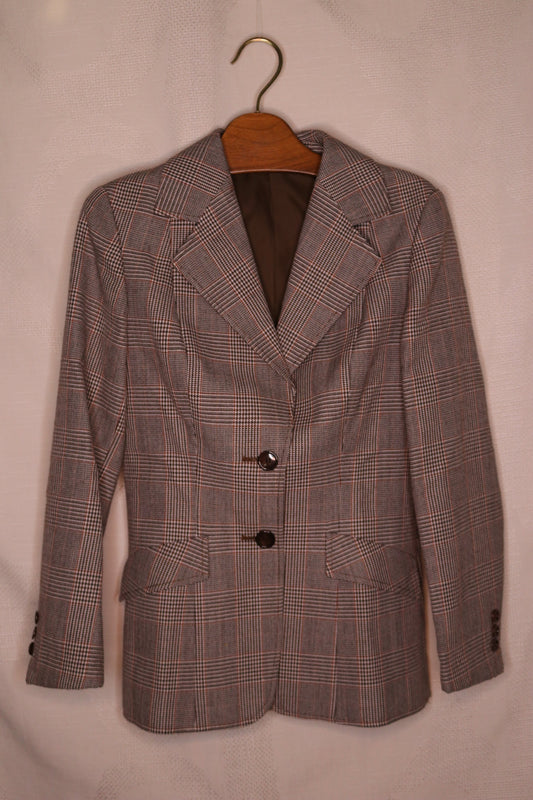 80s Grey plaid blazer