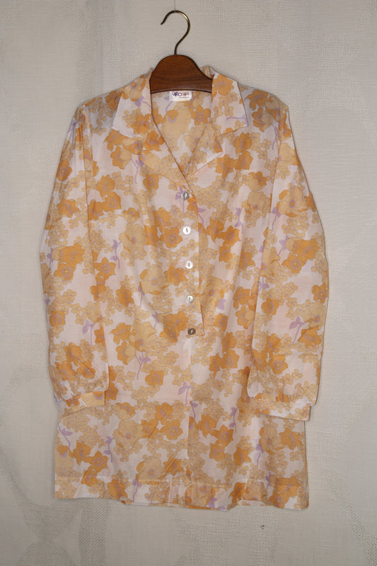 70s Deadstock semi-transparent floral minidress
