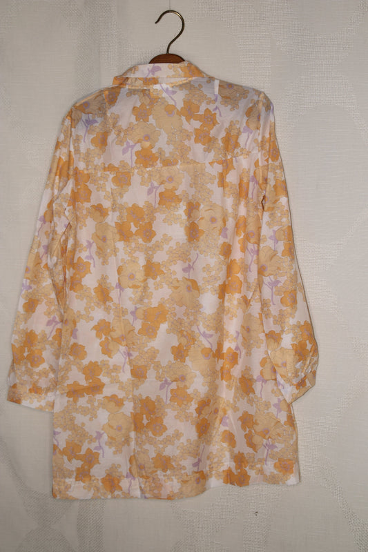 70s Deadstock semi-transparent floral minidress
