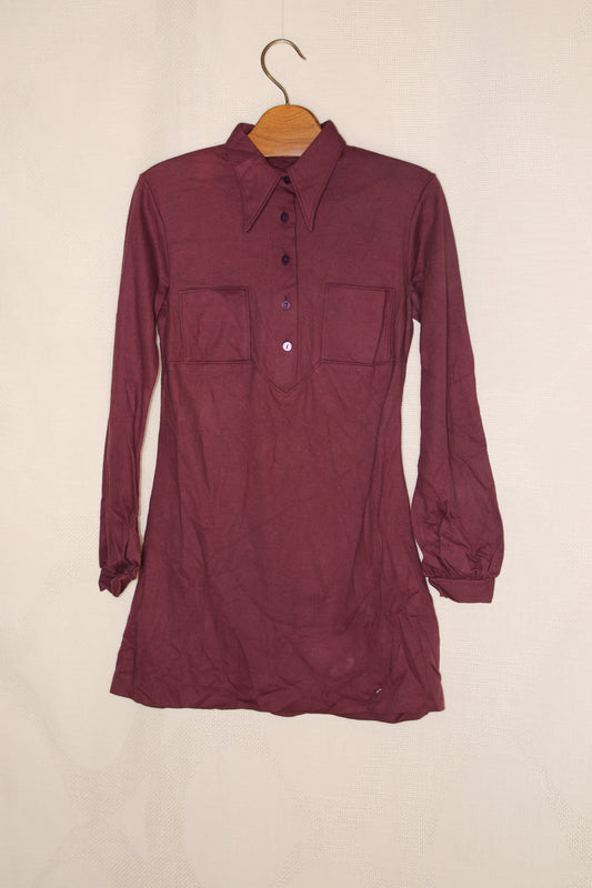 70s Aubergine minidress