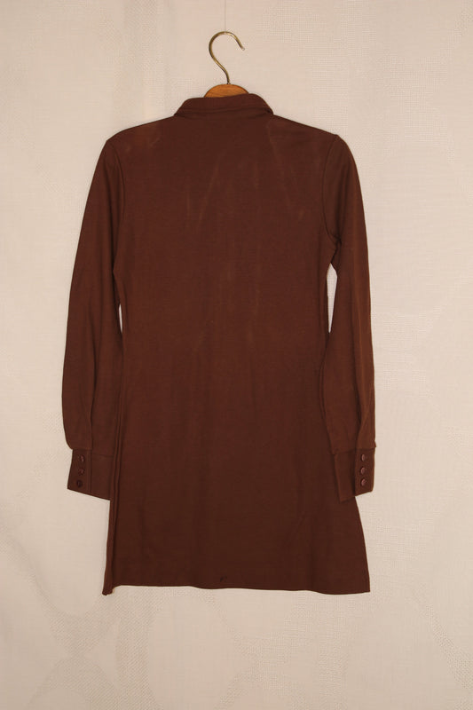 70s Chocolate brown minidress