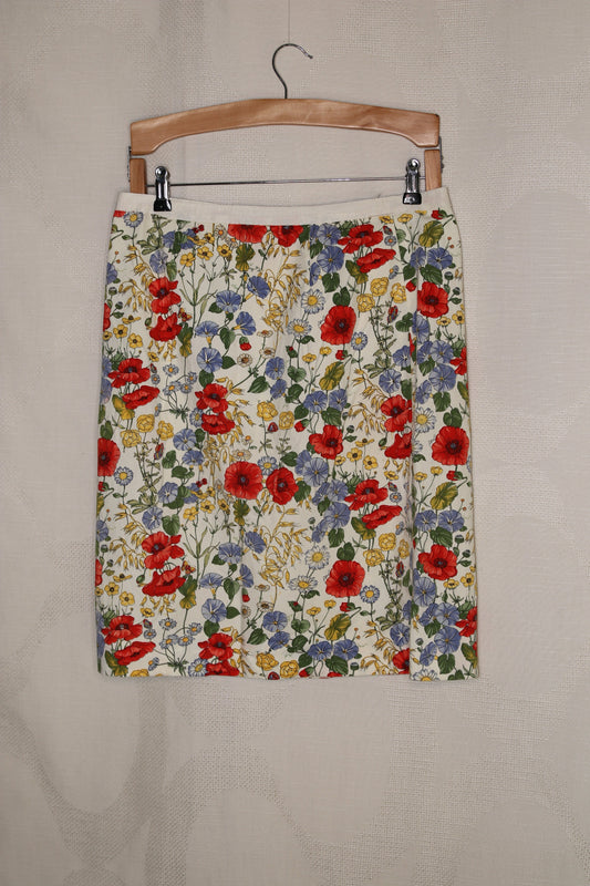 90s Vibrant floral skirt