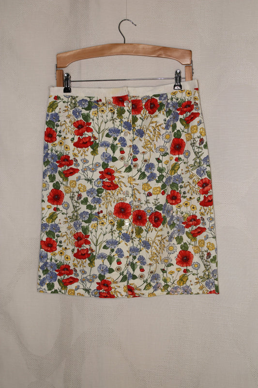 90s Vibrant floral skirt