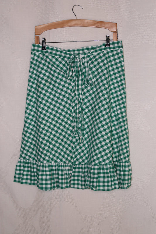 70s Cottagecore gingham skirt with adjustable waist