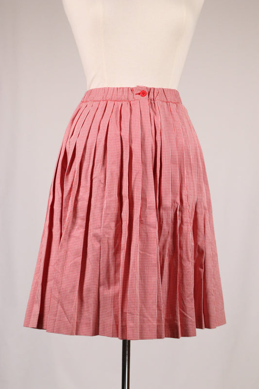 70s red checkered pattern skirt