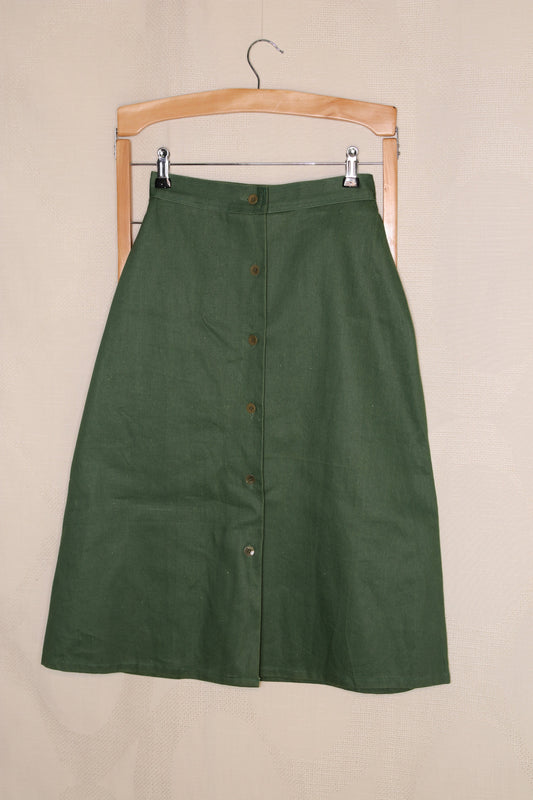 90s forest green A-line skirt