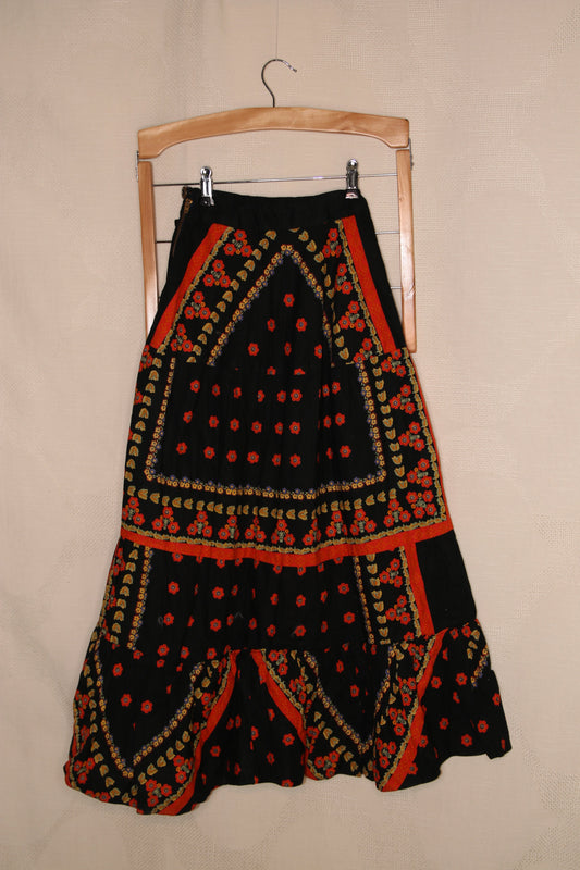 70s Homemade boho maxi skirt