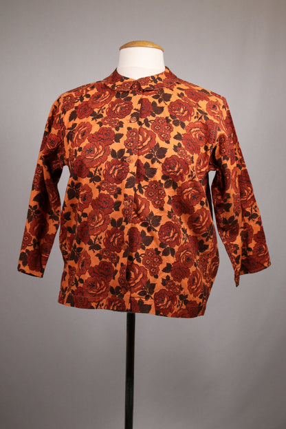 60s floral patterned blouse