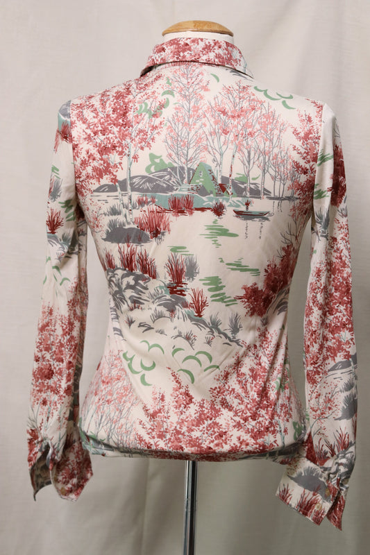 70s floral patterned blouse