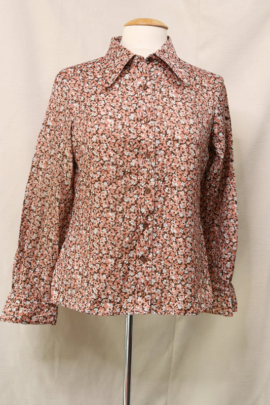 70s floral blouse