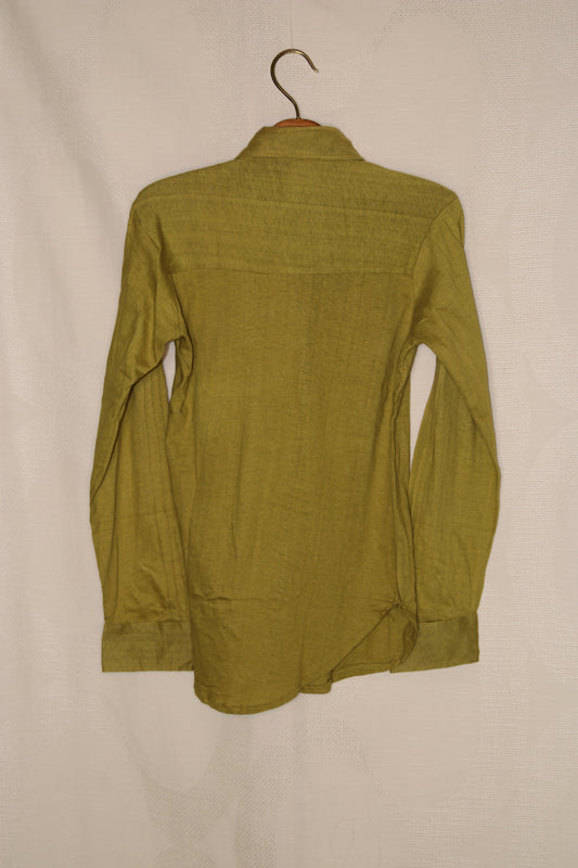 70s Green blouse with rounded collar