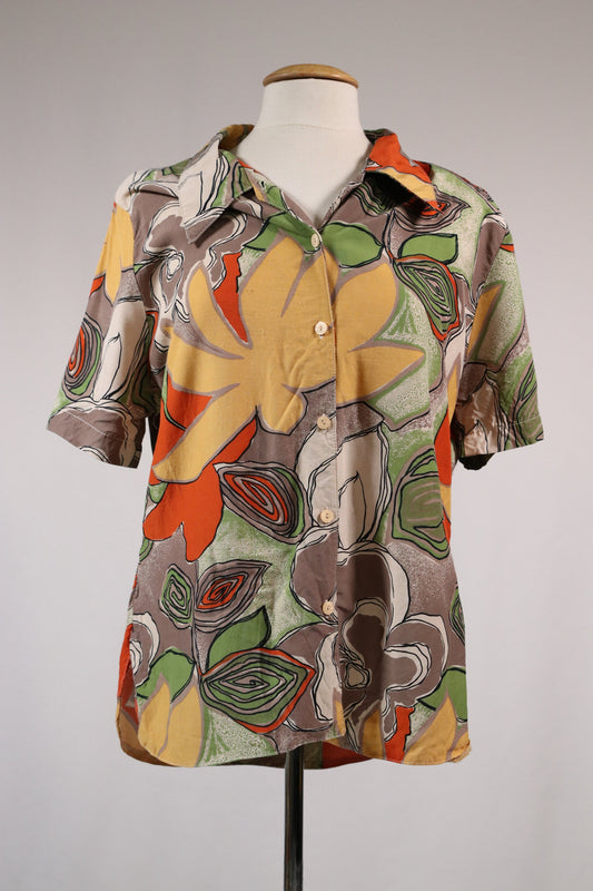 80s patterned blouse