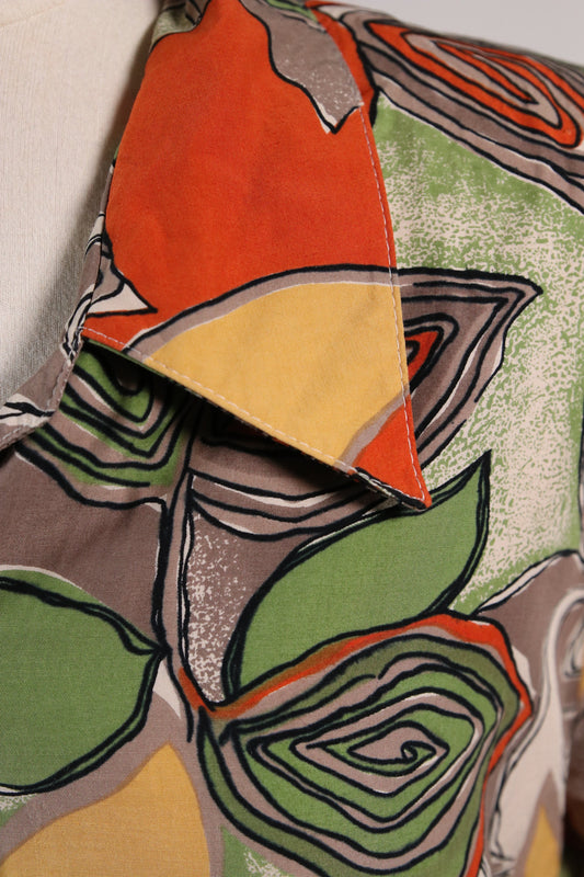 80s patterned blouse