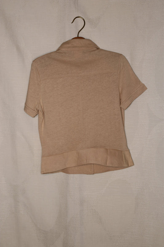 70s Beige blouse shortsleeved