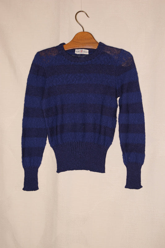 70s Blue striped sweater