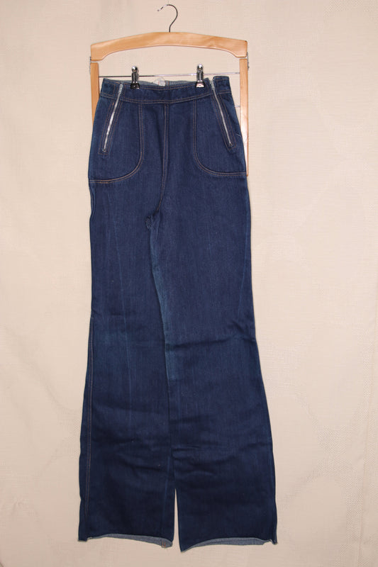 70s Straight jeans with two zippers