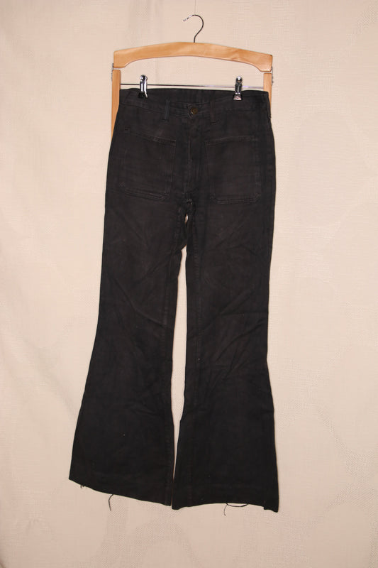 70s Dark grey flare jeans with front pockets