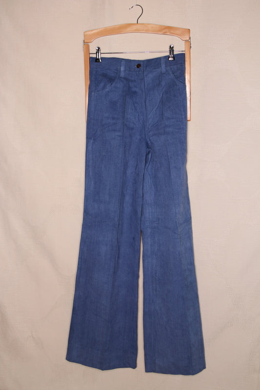 70s Light wash flare jeans with pressed crease