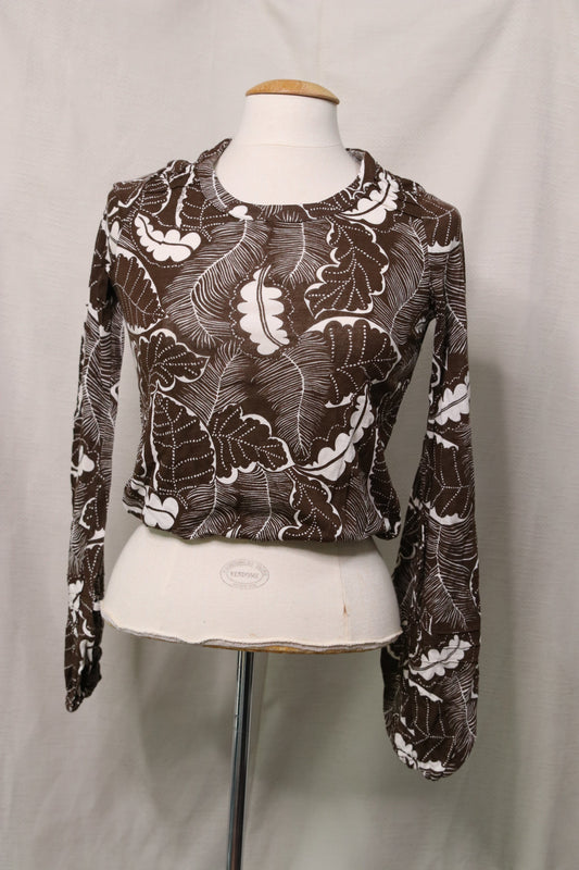 70s floral patterned crop top