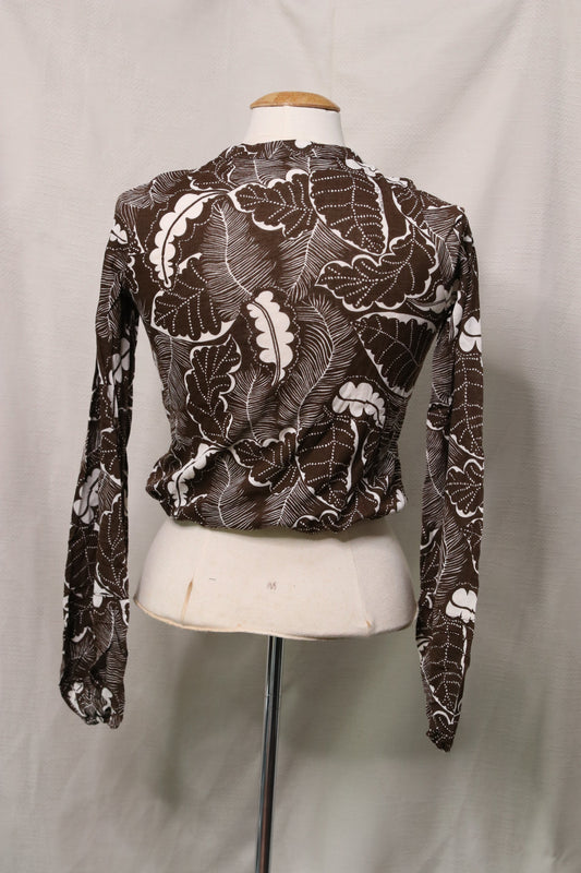 70s floral patterned crop top