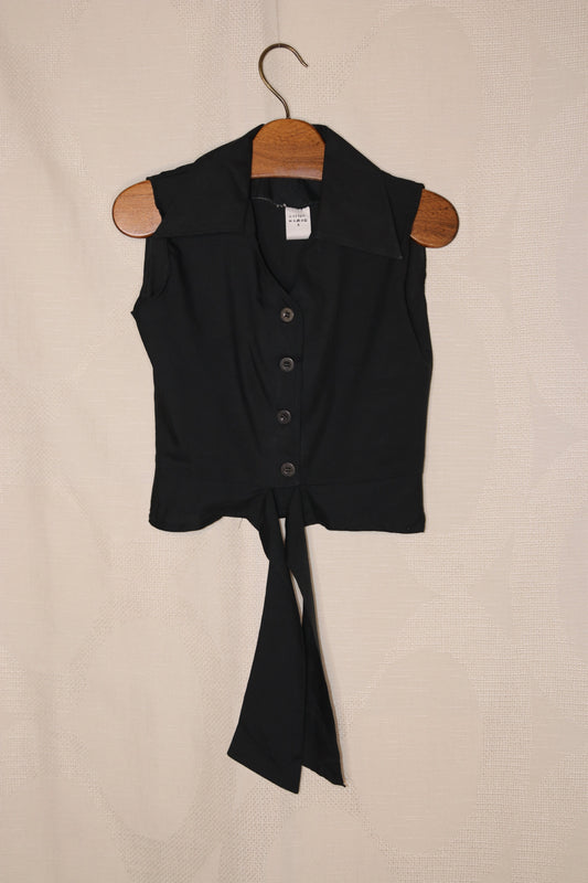 70s Black sleeveless top