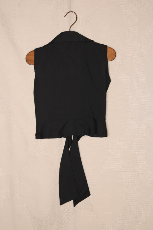 70s Black sleeveless top