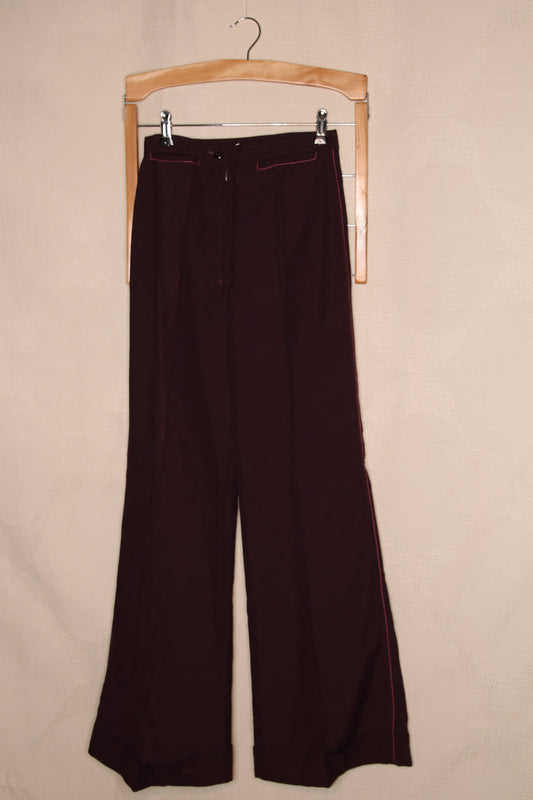 70s Purple flare trousers with contrasting stitching