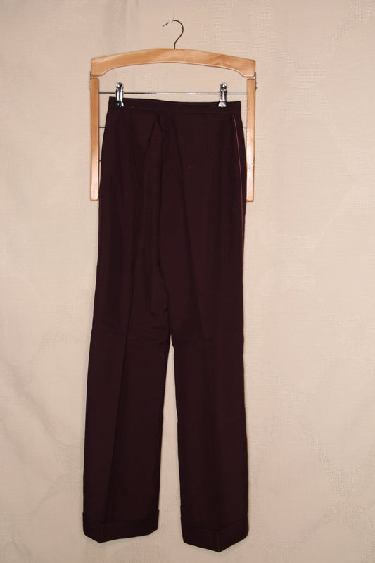 70s Purple flare trousers with contrasting stitching